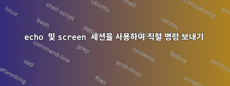 echo 및 screen 세션을 사용하여 직렬 명령 보내기