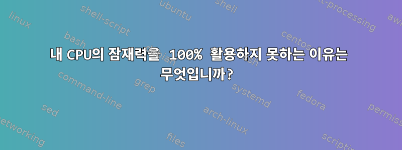 내 CPU의 잠재력을 100% 활용하지 못하는 이유는 무엇입니까?