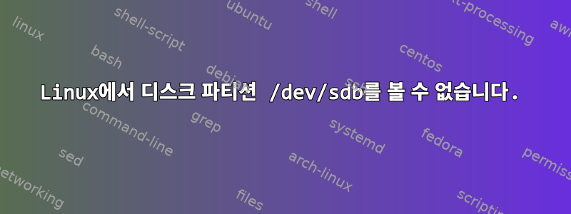 Linux에서 디스크 파티션 /dev/sdb를 볼 수 없습니다.