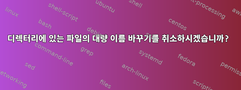 디렉터리에 있는 파일의 대량 이름 바꾸기를 취소하시겠습니까?