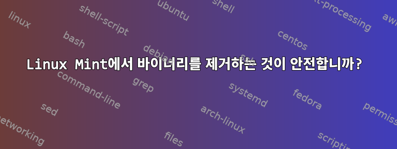 Linux Mint에서 바이너리를 제거하는 것이 안전합니까?