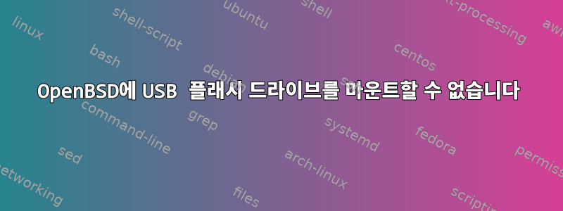 OpenBSD에 USB 플래시 드라이브를 마운트할 수 없습니다