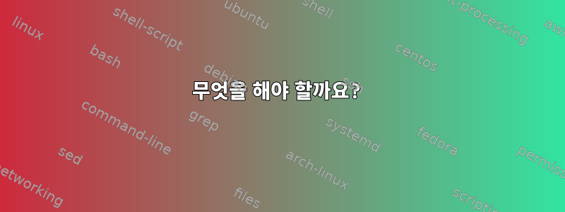 무엇을 해야 할까요?