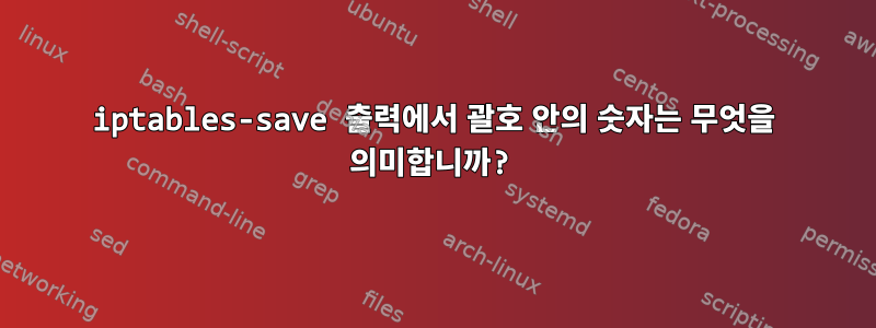 iptables-save 출력에서 ​​괄호 안의 숫자는 무엇을 의미합니까?