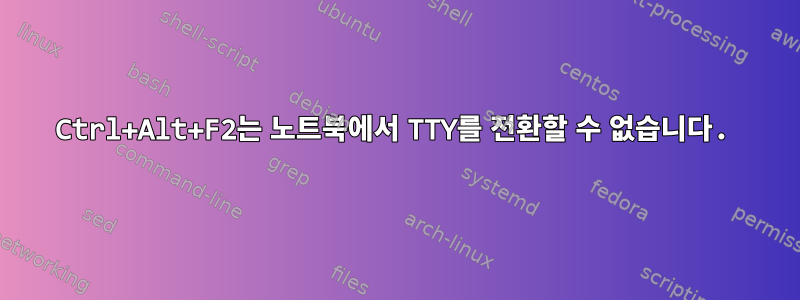 Ctrl+Alt+F2는 노트북에서 TTY를 전환할 수 없습니다.