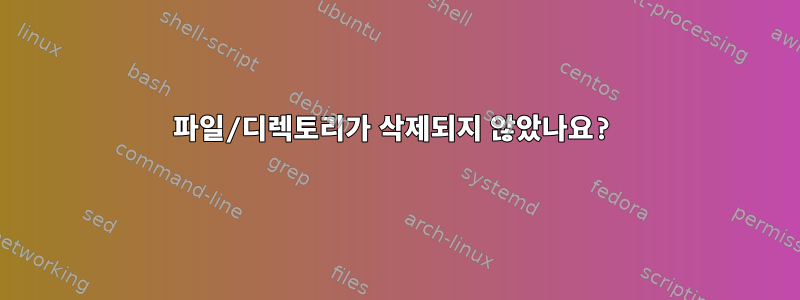 파일/디렉토리가 삭제되지 않았나요?