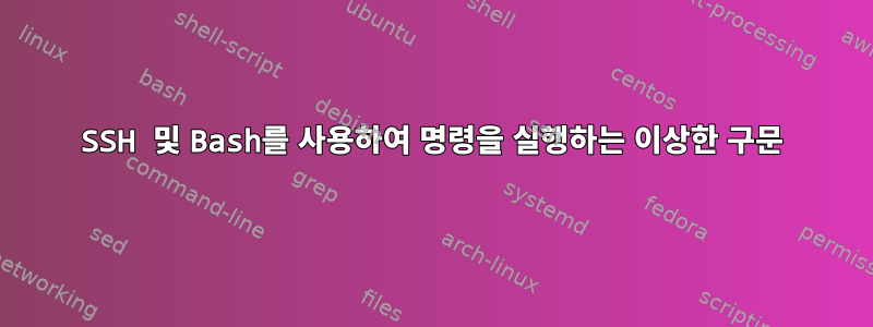 SSH 및 Bash를 사용하여 명령을 실행하는 이상한 구문