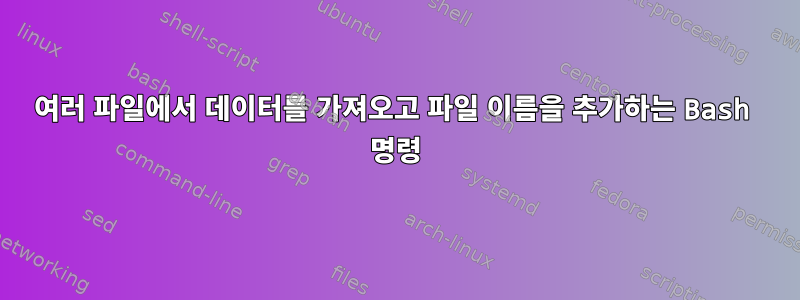 여러 파일에서 데이터를 가져오고 파일 이름을 추가하는 Bash 명령