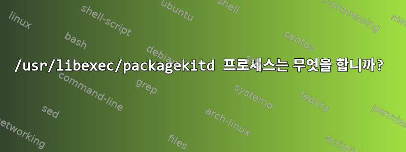 /usr/libexec/packagekitd 프로세스는 무엇을 합니까?