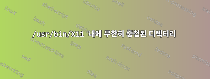 /usr/bin/X11 내에 무한히 중첩된 디렉터리