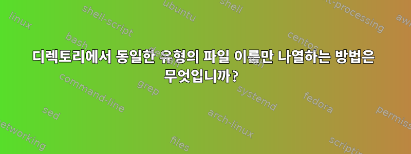 디렉토리에서 동일한 유형의 파일 이름만 나열하는 방법은 무엇입니까?