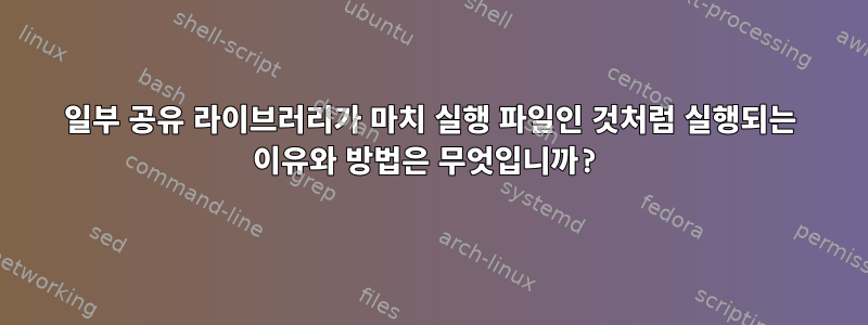 일부 공유 라이브러리가 마치 실행 파일인 것처럼 실행되는 이유와 방법은 무엇입니까?