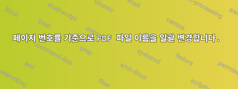 페이지 번호를 기준으로 PDF 파일 이름을 일괄 변경합니다.