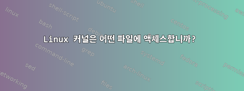 Linux 커널은 어떤 파일에 액세스합니까?