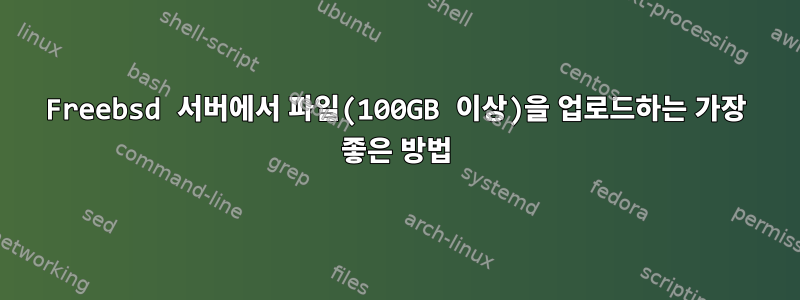 Freebsd 서버에서 파일(100GB 이상)을 업로드하는 가장 좋은 방법