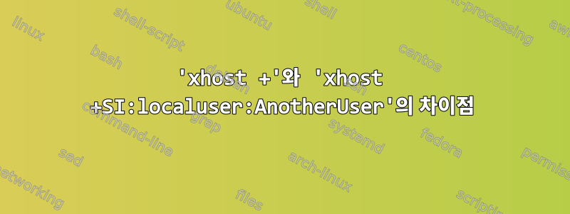 'xhost +'와 'xhost +SI:localuser:AnotherUser'의 차이점