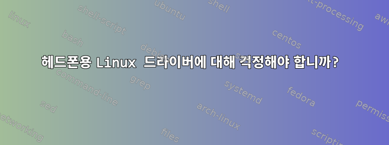 헤드폰용 Linux 드라이버에 대해 걱정해야 합니까?