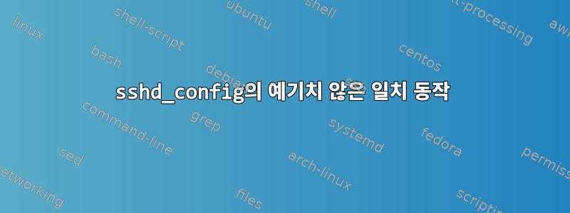 sshd_config의 예기치 않은 일치 동작