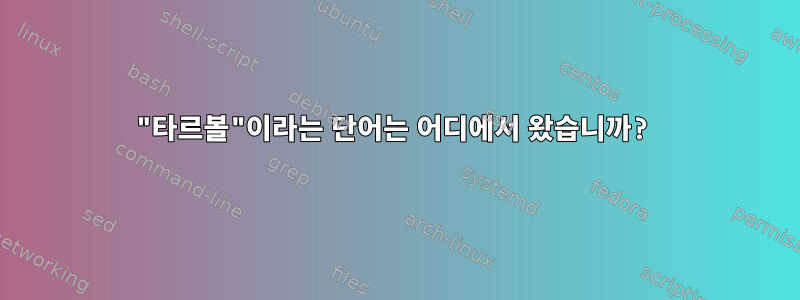 "타르볼"이라는 단어는 어디에서 왔습니까?