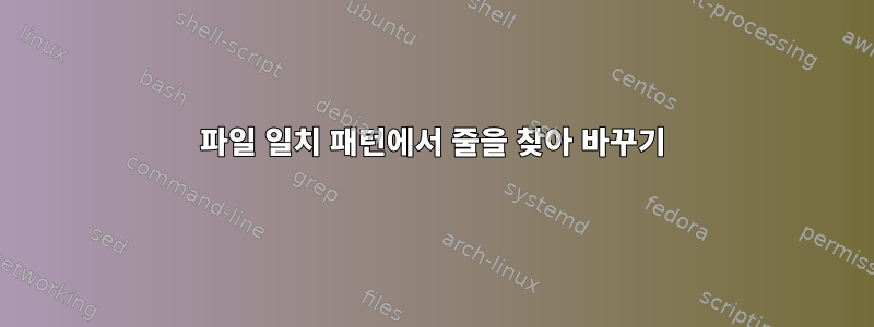 파일 일치 패턴에서 줄을 찾아 바꾸기