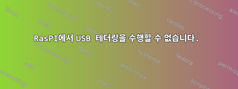 RasPI에서 USB 테더링을 수행할 수 없습니다.