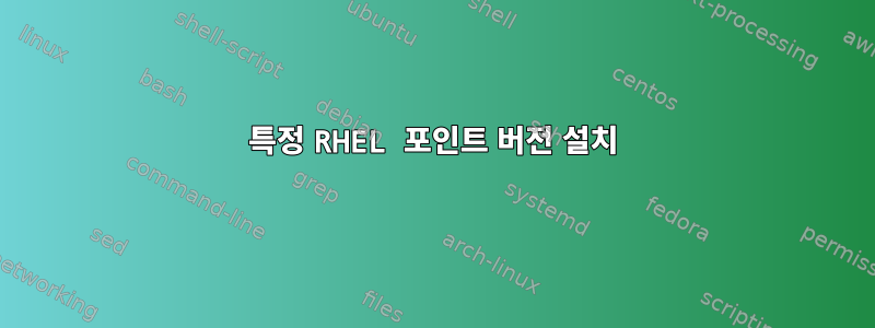 특정 RHEL 포인트 버전 설치