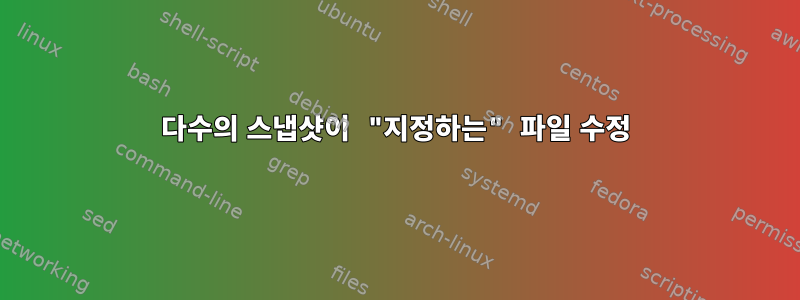 다수의 스냅샷이 "지정하는" 파일 수정