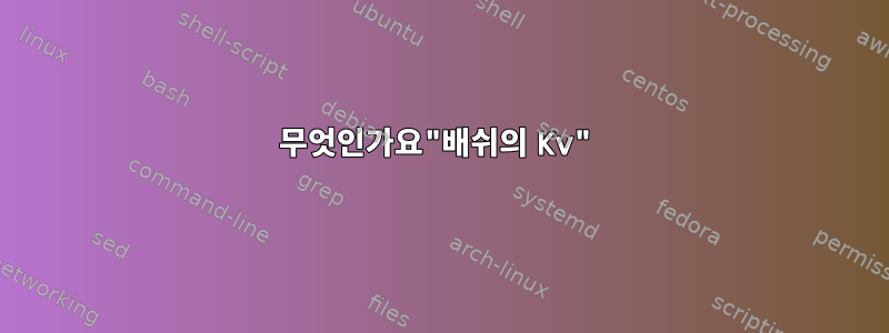 무엇인가요"배쉬의 Kv"