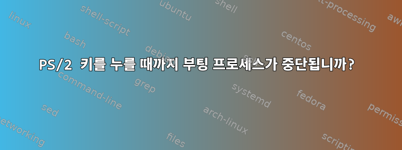 PS/2 키를 누를 때까지 부팅 프로세스가 중단됩니까?