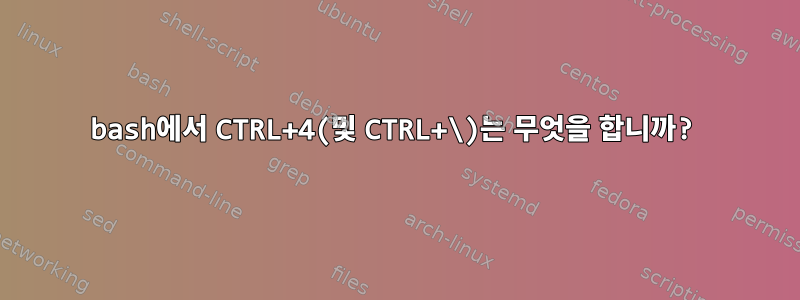 bash에서 CTRL+4(및 CTRL+\)는 무엇을 합니까?