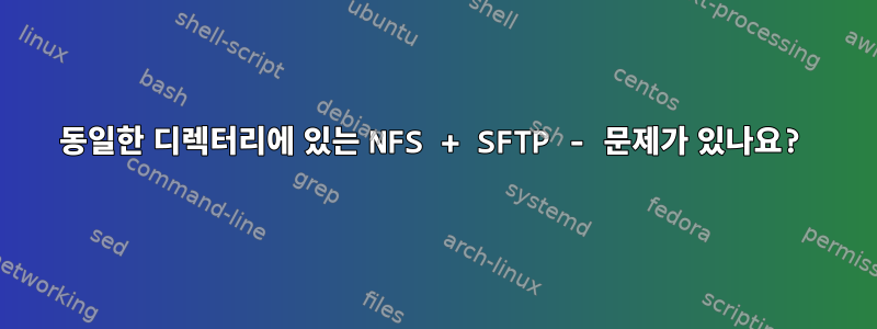 동일한 디렉터리에 있는 NFS + SFTP - 문제가 있나요?