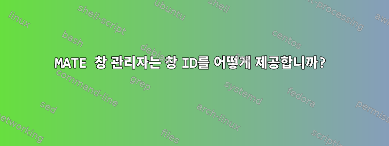 MATE 창 관리자는 창 ID를 어떻게 제공합니까?