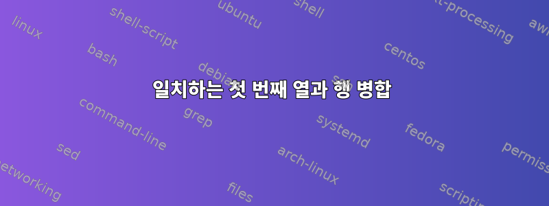 일치하는 첫 번째 열과 행 병합