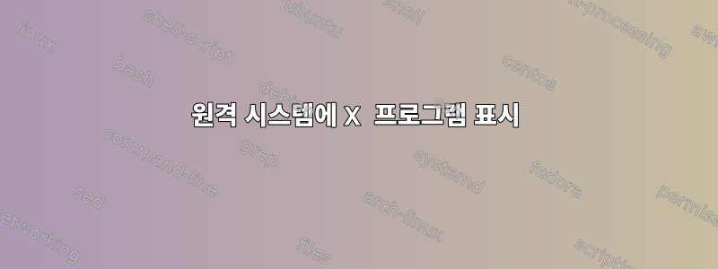 원격 시스템에 X 프로그램 표시