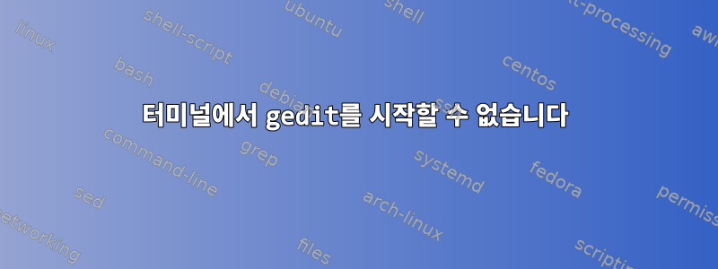 터미널에서 gedit를 시작할 수 없습니다