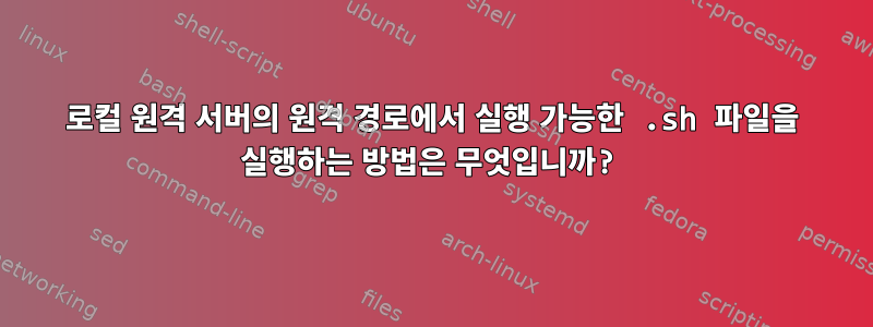 로컬 원격 서버의 원격 경로에서 실행 가능한 .sh 파일을 실행하는 방법은 무엇입니까?