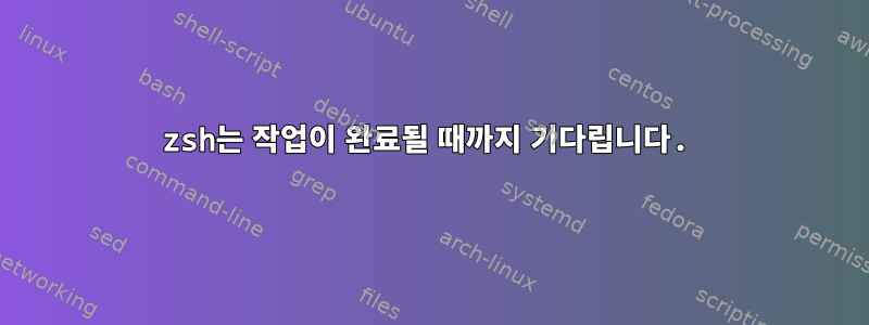 zsh는 작업이 완료될 때까지 기다립니다.