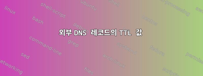 외부 DNS 레코드의 TTL 값