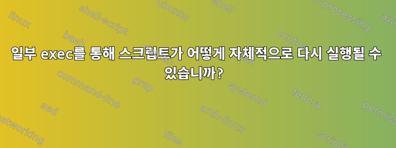 일부 exec를 통해 스크립트가 어떻게 자체적으로 다시 실행될 수 있습니까?