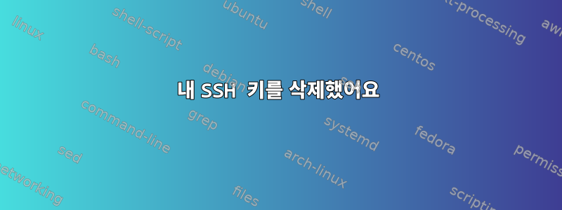 내 SSH 키를 삭제했어요