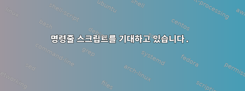 명령줄 스크립트를 기대하고 있습니다.