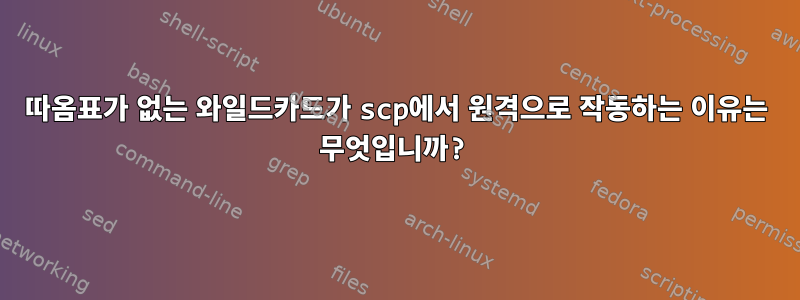 따옴표가 없는 와일드카드가 scp에서 원격으로 작동하는 이유는 무엇입니까?