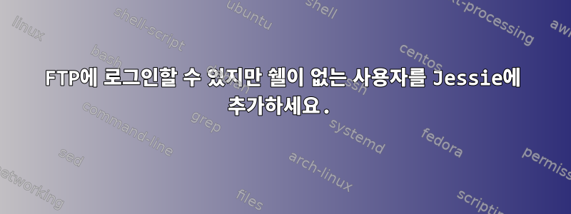 FTP에 로그인할 수 있지만 쉘이 없는 사용자를 Jessie에 추가하세요.