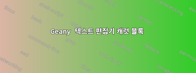 Geany 텍스트 편집기 캐럿 블록