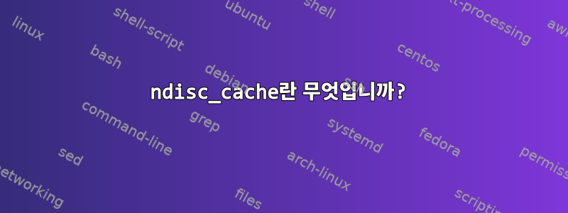 ndisc_cache란 무엇입니까?