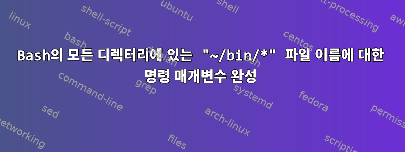 Bash의 모든 디렉터리에 있는 "~/bin/*" 파일 이름에 대한 명령 매개변수 완성