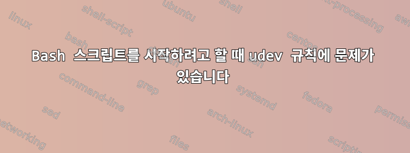 Bash 스크립트를 시작하려고 할 때 udev 규칙에 문제가 있습니다