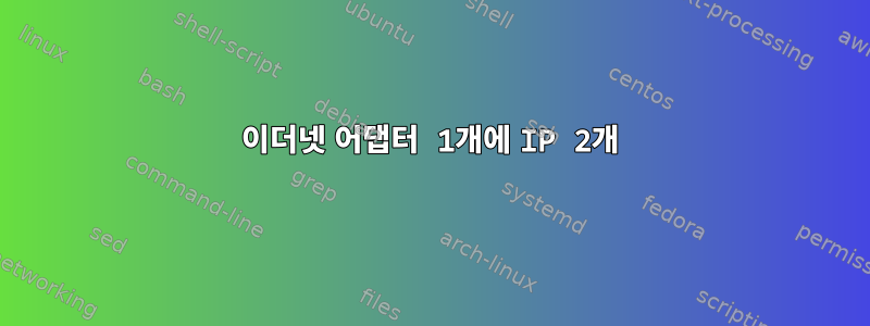 이더넷 어댑터 1개에 IP 2개