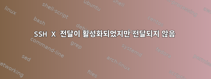 SSH X 전달이 활성화되었지만 전달되지 않음