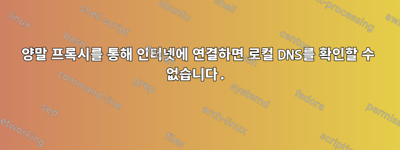 양말 프록시를 통해 인터넷에 연결하면 로컬 DNS를 확인할 수 없습니다.